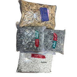 Mini fix Screws Set (Pack of 01 set of 500 per set rs.6.00) - Furniture Connector Fitting with minifix cam, bolt, nylon bush 